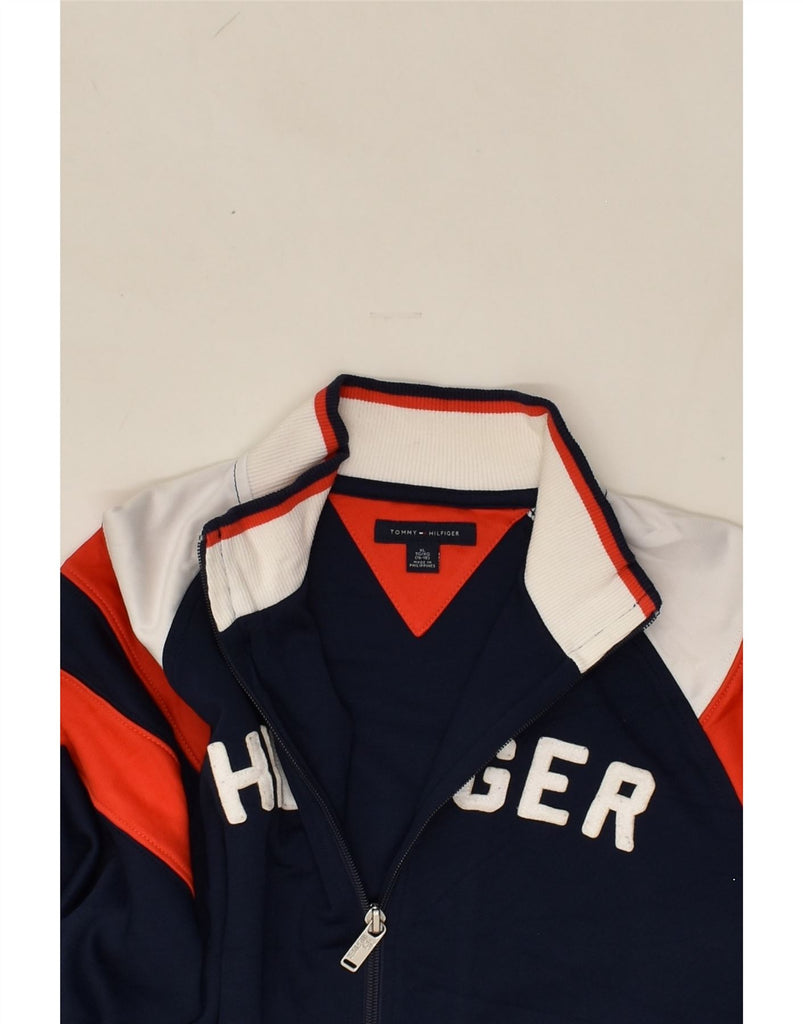 TOMMY HILFIGER Boys Graphic Tracksuit Top Jacket 15-16 Years XL Navy Blue | Vintage Tommy Hilfiger | Thrift | Second-Hand Tommy Hilfiger | Used Clothing | Messina Hembry 