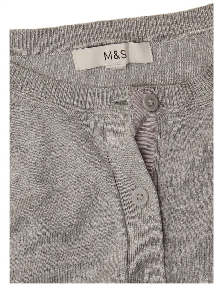 MARKS & SPENCER Womens Cardigan Sweater UK 14 Large Grey