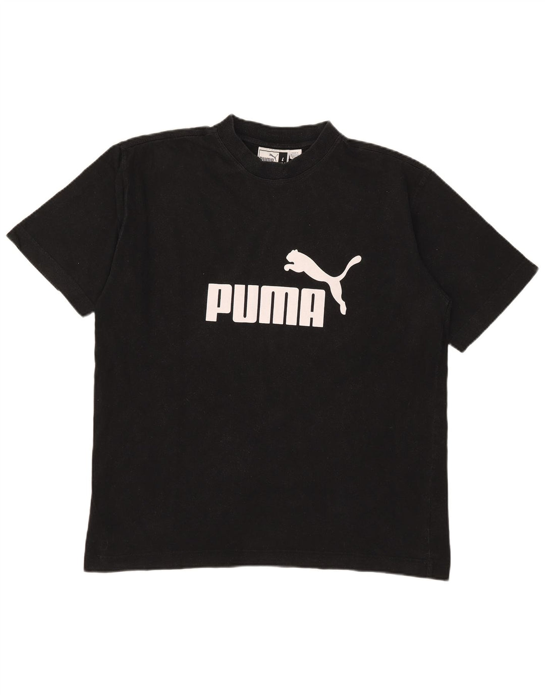 Puma Mens Graphic T-Shirt Top Large Black Cotton