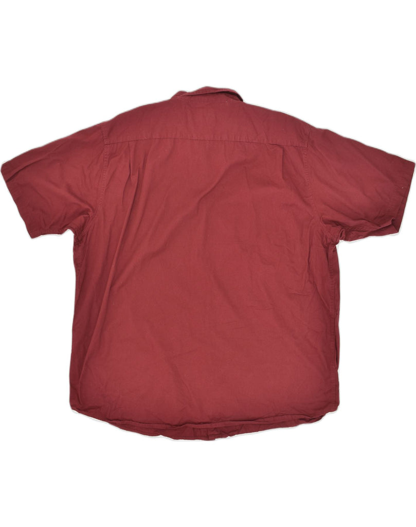 WRANGLER Mens Short Sleeve Shirt 2XL Burgundy Cotton | Vintage Wrangler | Thrift | Second-Hand Wrangler | Used Clothing | Messina Hembry 