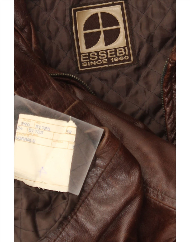 Essebi Mens Leather Jacket IT 52 XL Brown Leather