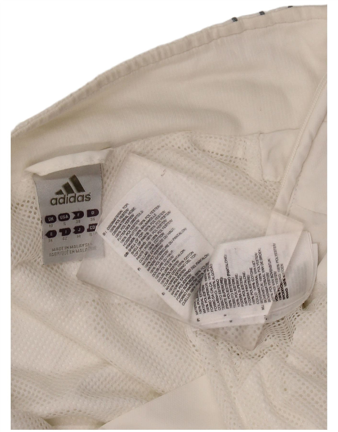 ADIDAS Womens Tracksuit Top Jacket UK 10 Small White Polyester