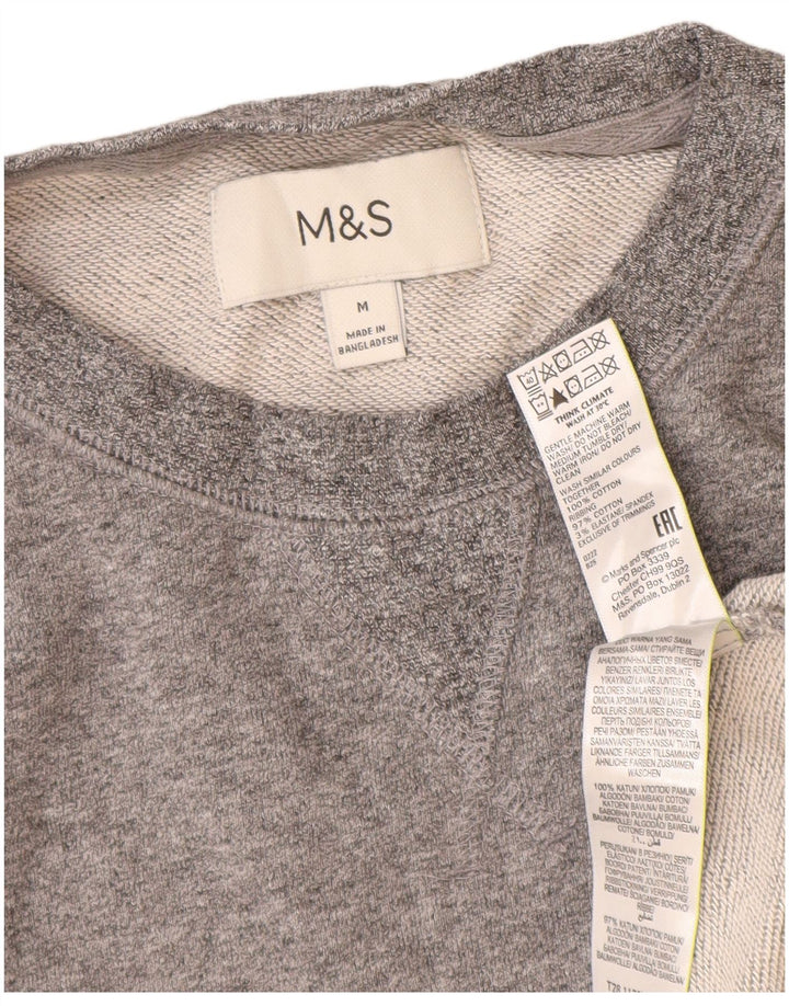 Marks & Spencer Mens Sweatshirt Jumper Medium Grey Cotton