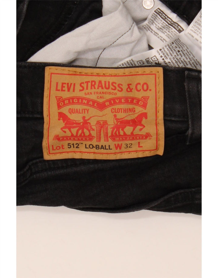 LEVI'S Mens 512 Slim Tapered Jeans W32 L31 Black Cotton