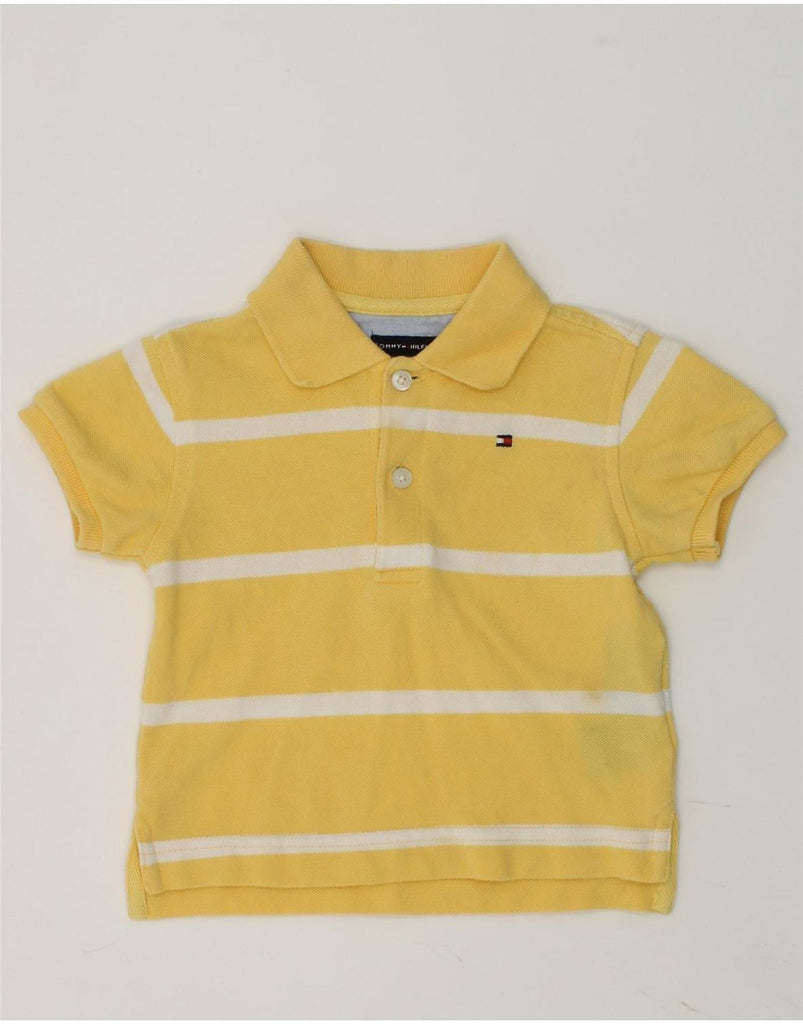 TOMMY HILFIGER Baby Boys Polo Shirt 3-6 Months Yellow Striped Cotton | Vintage Tommy Hilfiger | Thrift | Second-Hand Tommy Hilfiger | Used Clothing | Messina Hembry 