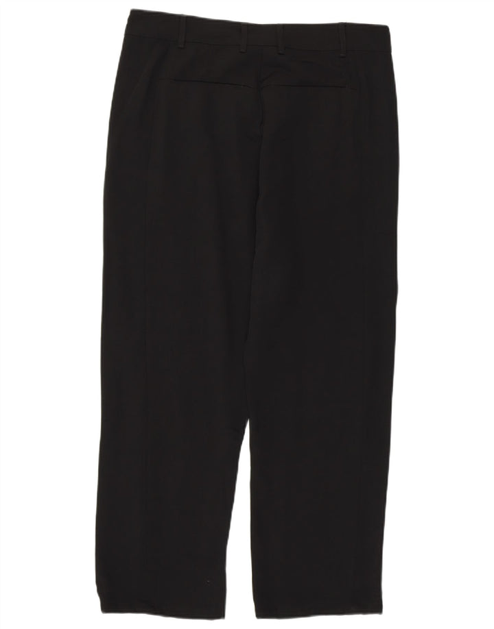 ZARA Womens Straight Capri Trousers Medium W28 L23 Black Lyocell