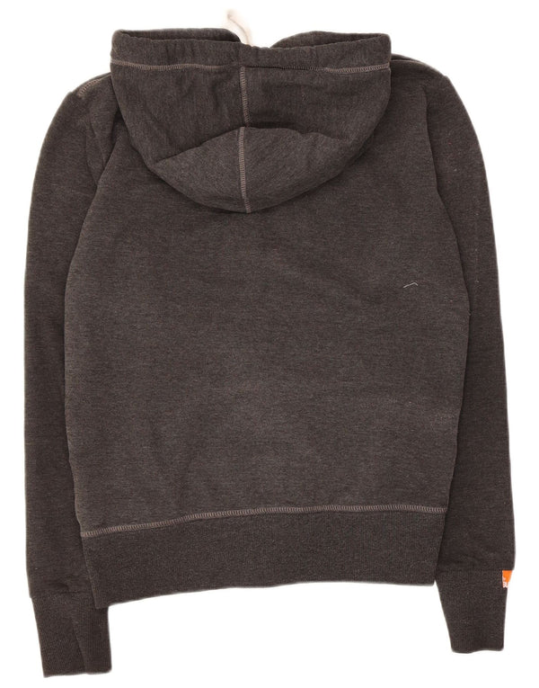 Superdry Mens Zip Hoodie Sweater Small Grey Cotton