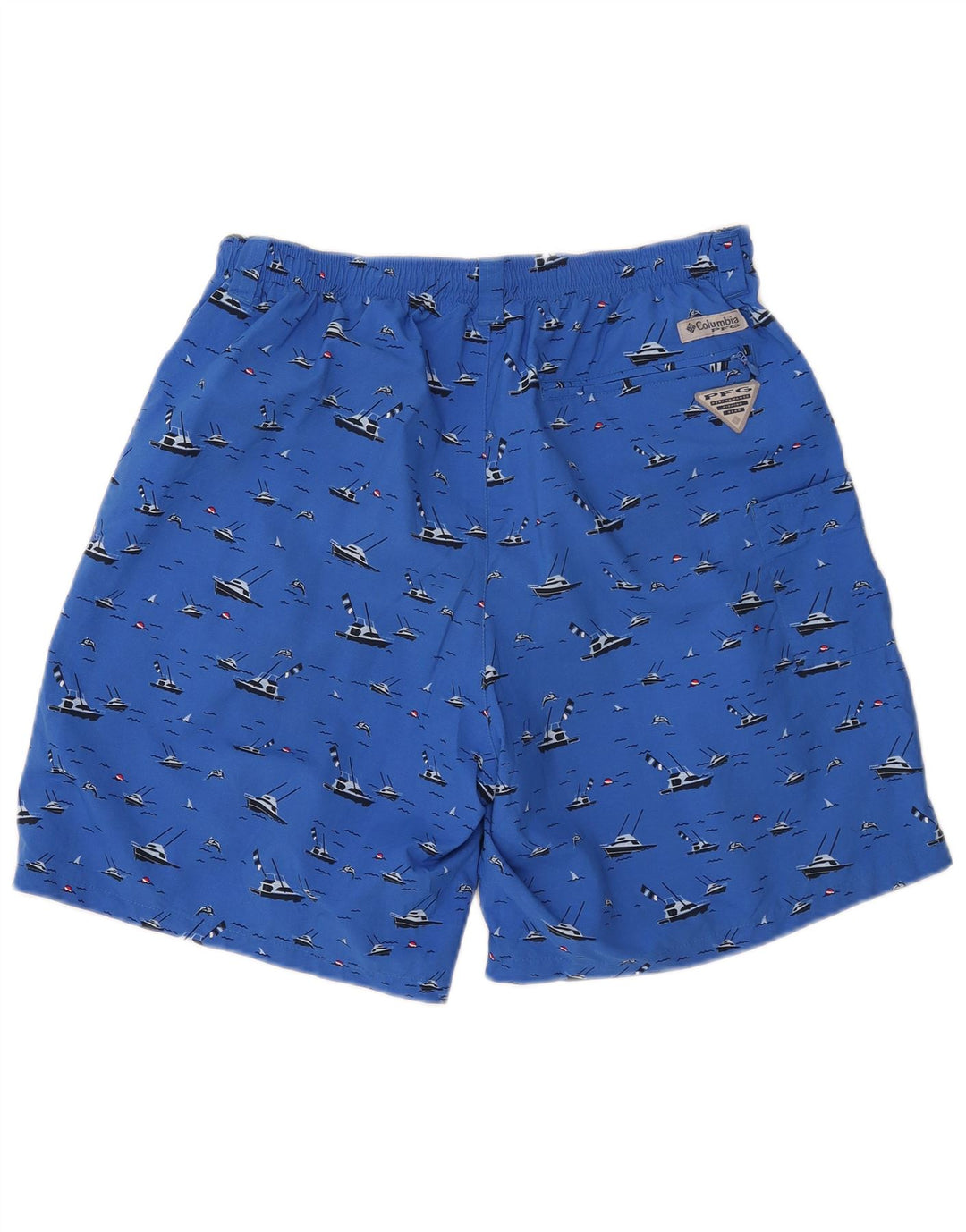 COLUMBIA Mens Graphic Swimming Shorts Medium  Blue Nylon