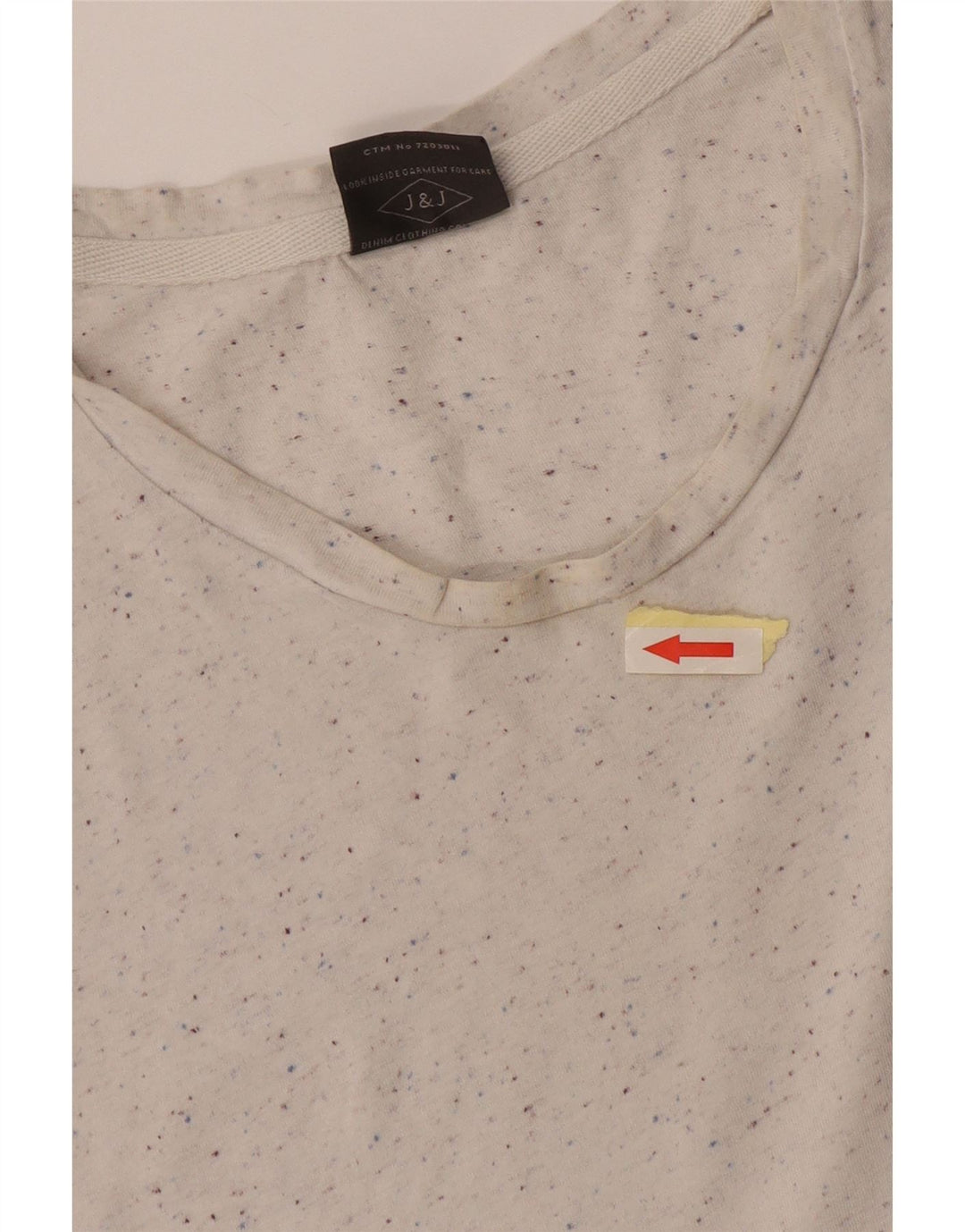 Jack & Jones Mens T-Shirt Top Large White Flecked Cotton