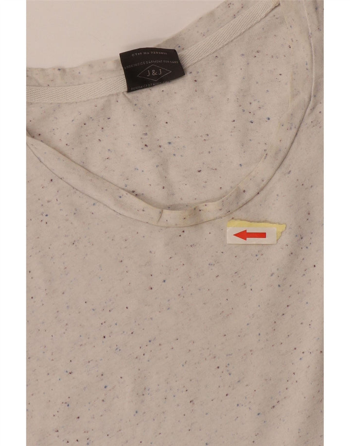 Jack & Jones Mens T-Shirt Top Large White Flecked Cotton