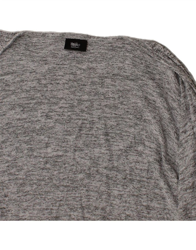 MOSSIMO Womens Longline Open Cardigan Sweater UK 14 Medium Grey Flecked Vintage Mossimo and Second-Hand Mossimo from Messina Hembry 
