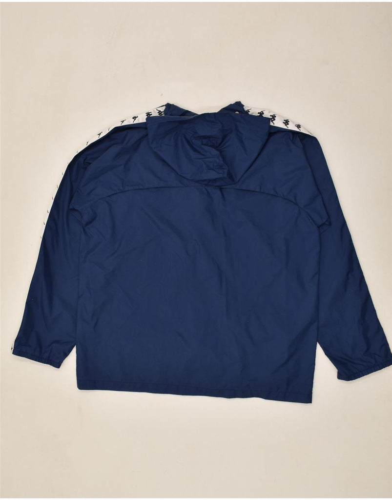 KAPPA Mens Hooded Rain Jacket UK 40 Large Navy Blue Nylon | Vintage Kappa | Thrift | Second-Hand Kappa | Used Clothing | Messina Hembry 