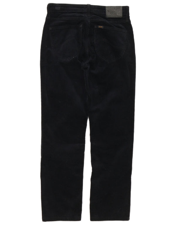 Lee Womens Marion Straight Corduroy Trousers W27 L27 Black Cotton
