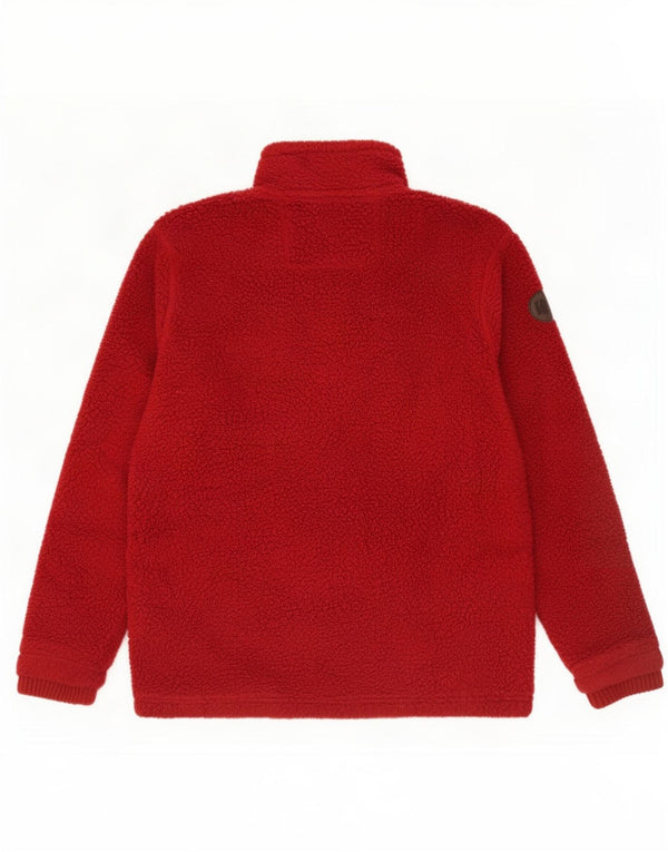 Marks & Spencer Mens Zip Neck Fleece Jumper XL Maroon Polyester