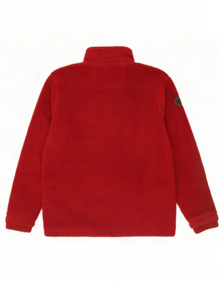 Marks & Spencer Mens Zip Neck Fleece Jumper XL Maroon Polyester