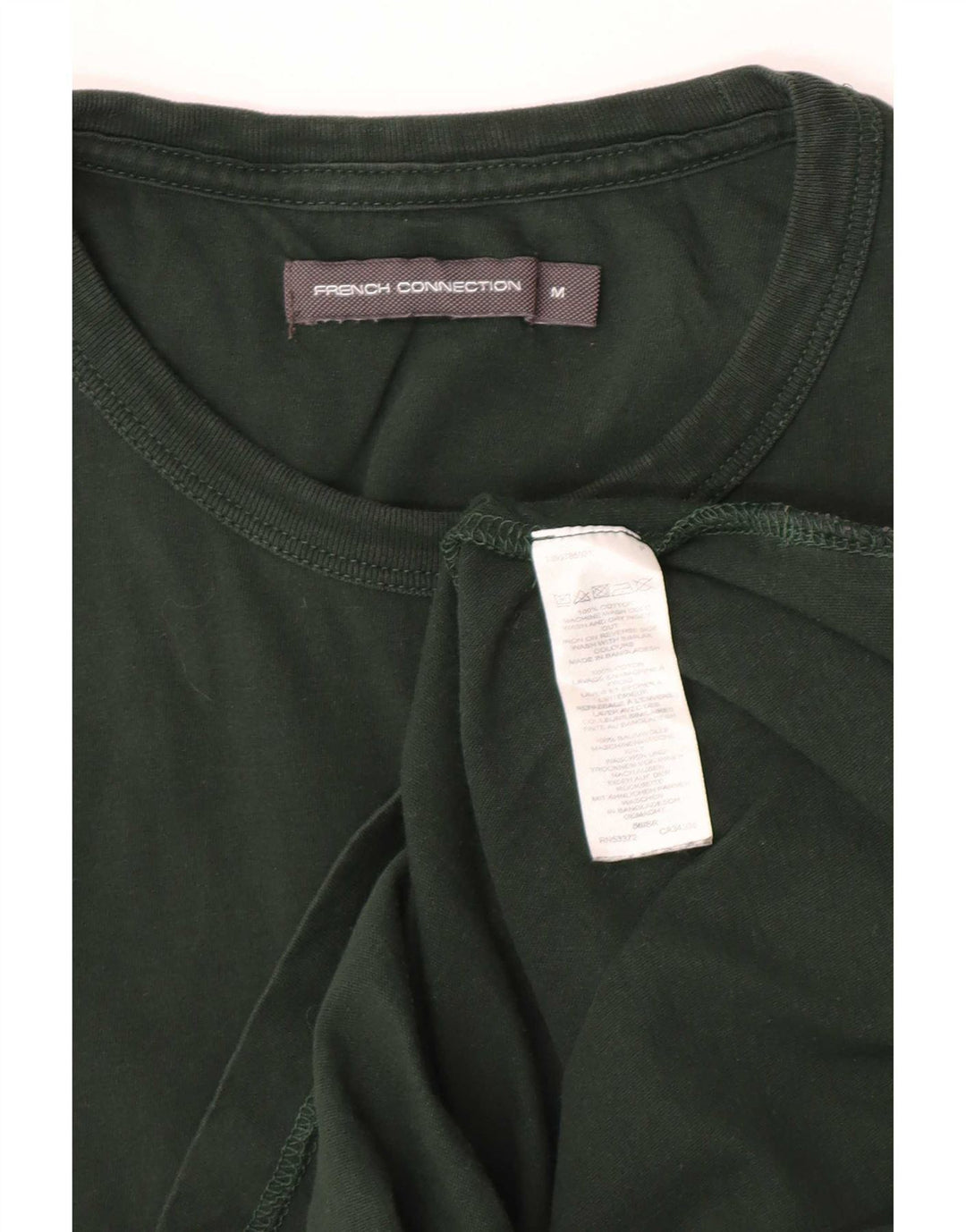 French Connection Womens T-Shirt Top UK 12 Medium Green Cotton