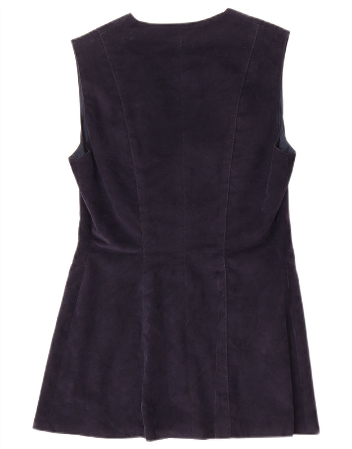 Vintage Womens Longline Waistcoat UK 10 Small Navy Blue