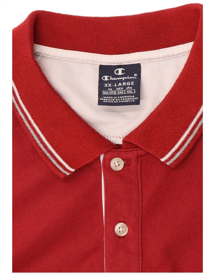 CHAMPION Mens Polo Shirt 3XL Red