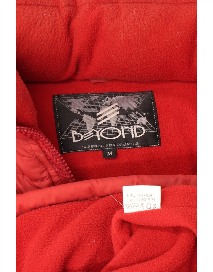 Beyond Mens Padded Jacket UK 38 Medium Red Colourblock Nylon