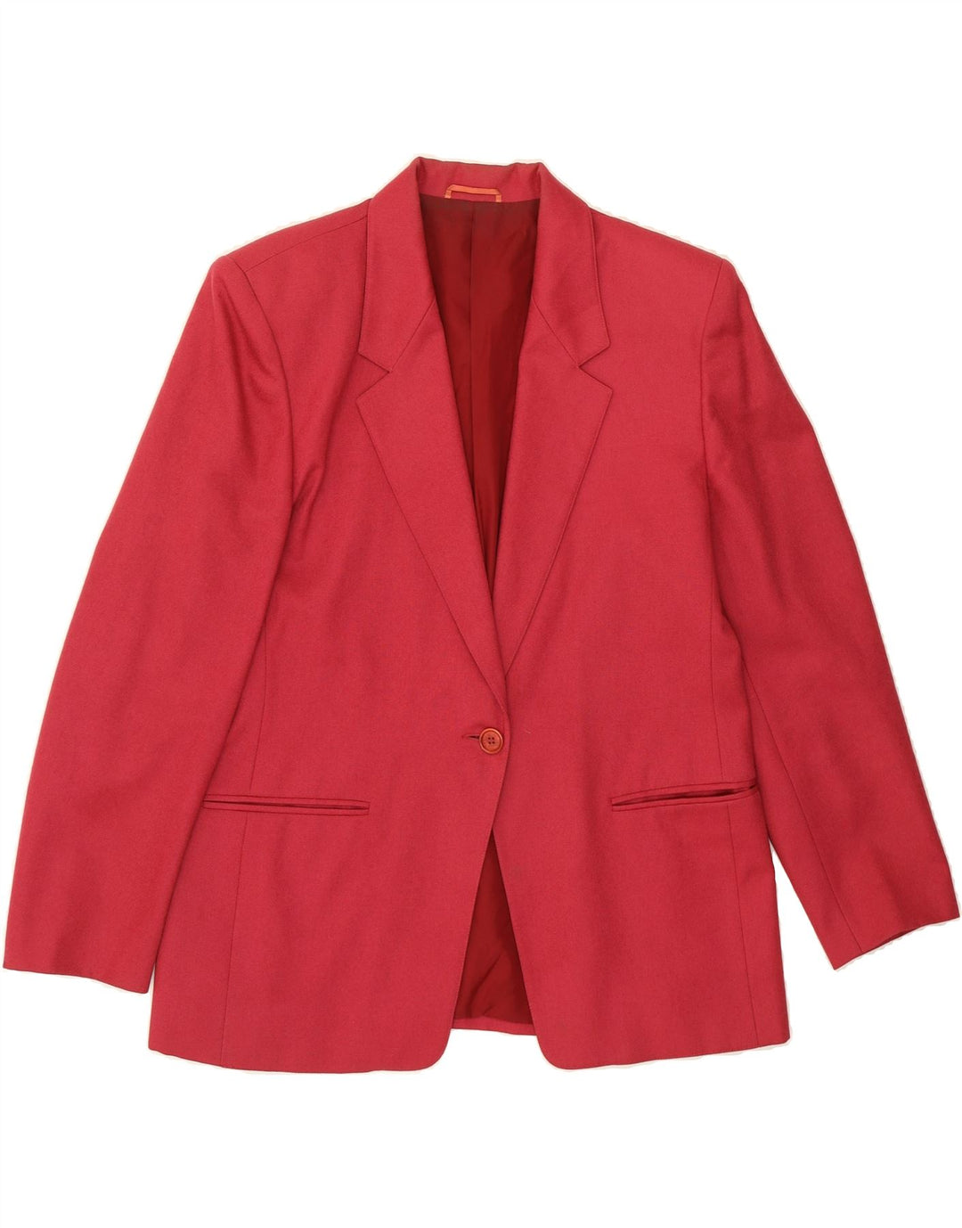 VINTAGE Womens 1 Button Blazer Jacket  UK 16 Large Burgundy New Wool Vintage Vintage and Second-Hand Vintage from Messina Hembry 