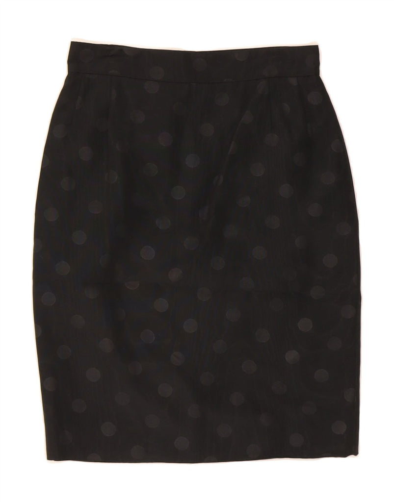 GENNY Womens High Waist Pencil Skirt IT 42 Medium W25  Black Polka Dot Vintage Genny and Second-Hand Genny from Messina Hembry 