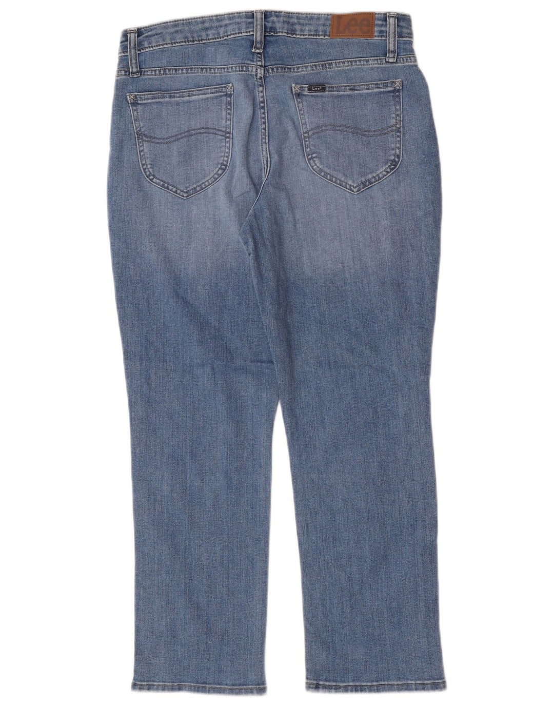 Lee Womens Mid Rise Regular Fit Straight Jeans US 10 Large W32 L27 Blue