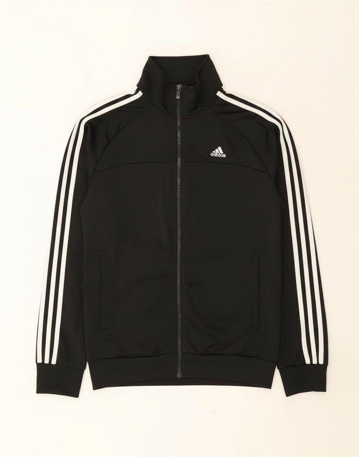 Adidas Mens Tracksuit Top Jacket UK 36/38 Small Black Polyester