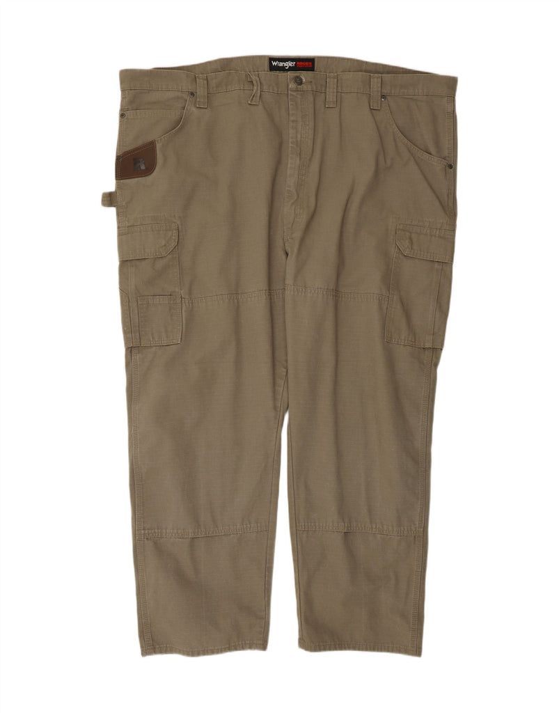 WRANGLER Mens Straight Cargo Trousers W50 L30 Khaki Cotton Vintage Wrangler and Second-Hand Wrangler from Messina Hembry 