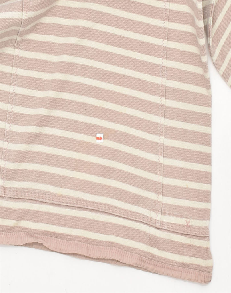 FAT FACE Womens Sweatshirt Jumper UK 14 Large Beige Striped Cotton Classic | Vintage | Thrift | Second-Hand | Used Clothing | Messina Hembry 