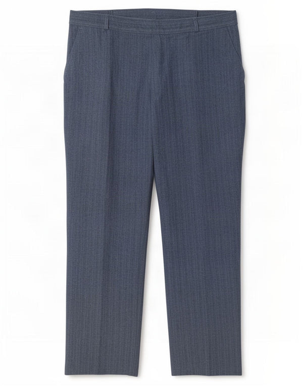 Marks & Spencer Womens Casual Trousers UK 16 Large W34 L28 Blue Pinstripe