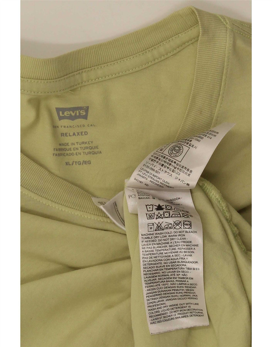 Levi's Mens Relaxed T-Shirt Top XL Khaki Cotton