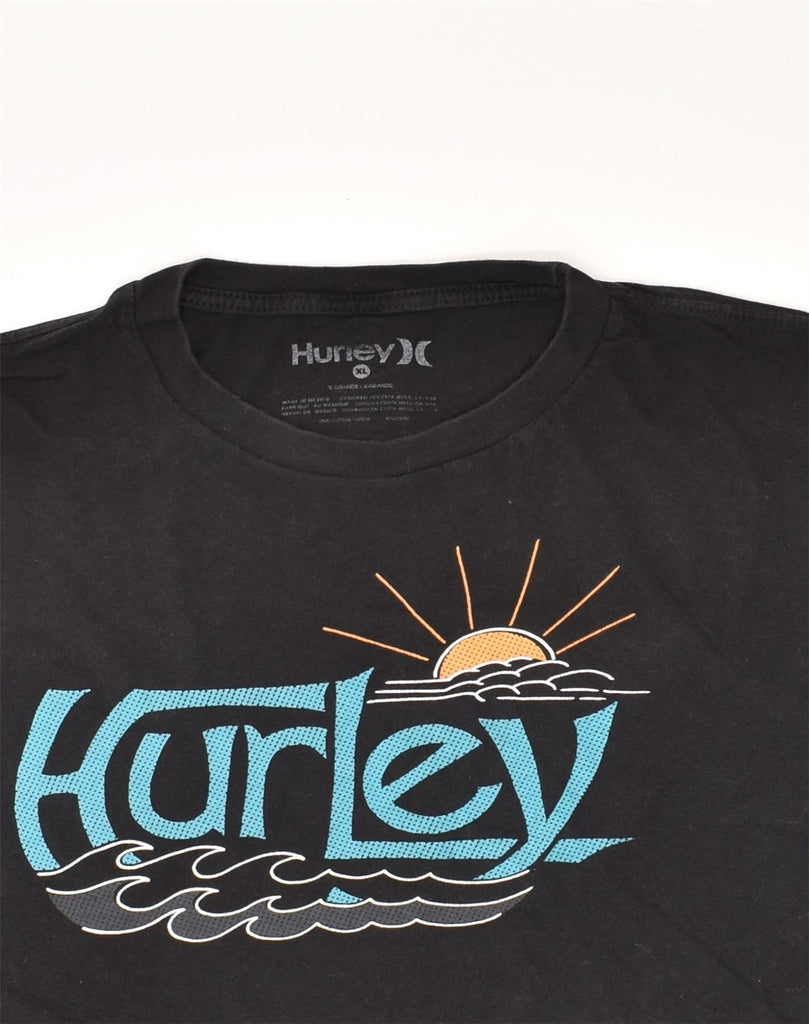 HURLEY Mens Graphic T-Shirt Top XL Black Cotton | Vintage Hurley | Thrift | Second-Hand Hurley | Used Clothing | Messina Hembry 