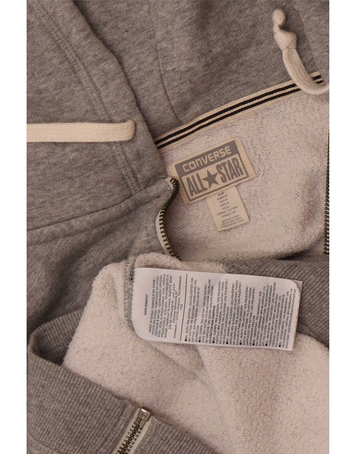 Converse Mens Chuck Taylor Zip Hoodie Sweater Medium Grey Flecked Cotton