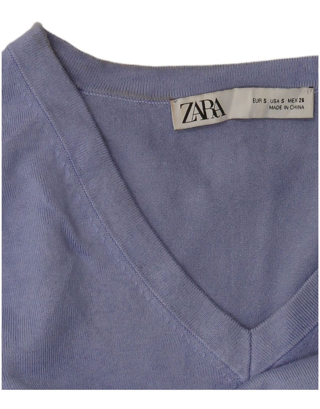 Zara Womens V-Neck Jumper Sweater UK 10 Small Purple