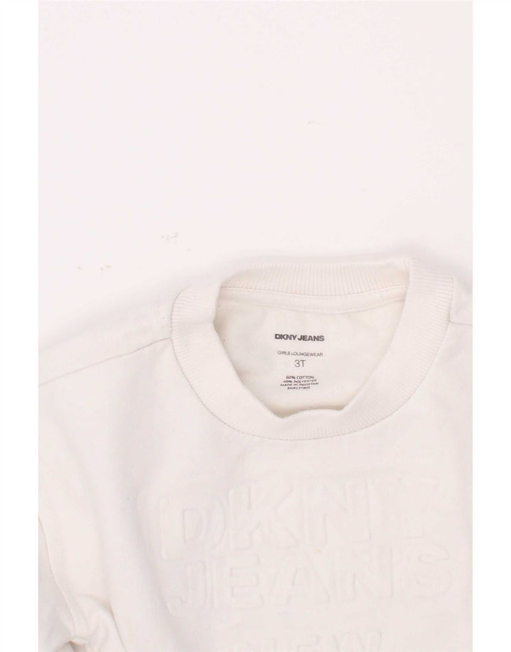 Dkny Boys Graphic Sweatshirt Jumper 2-3 Years White Cotton