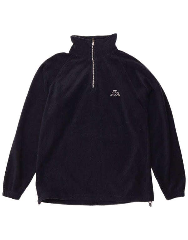 Kappa Mens Zip Neck Fleece Jumper Medium Navy Blue Polyester