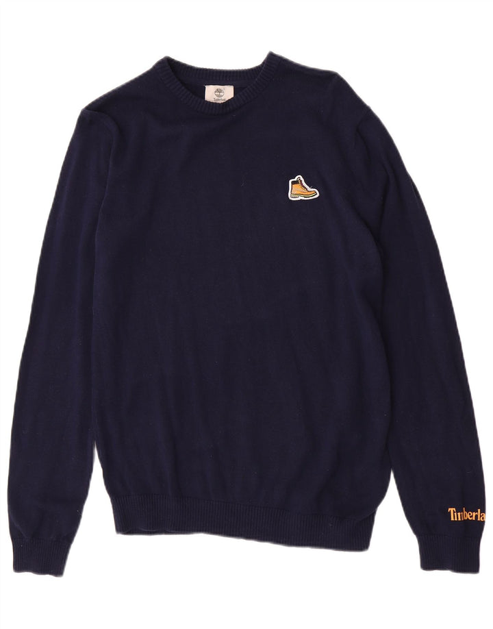 Timberland Boys Crew Neck Jumper Sweater 15-16 Years Medium Navy Blue