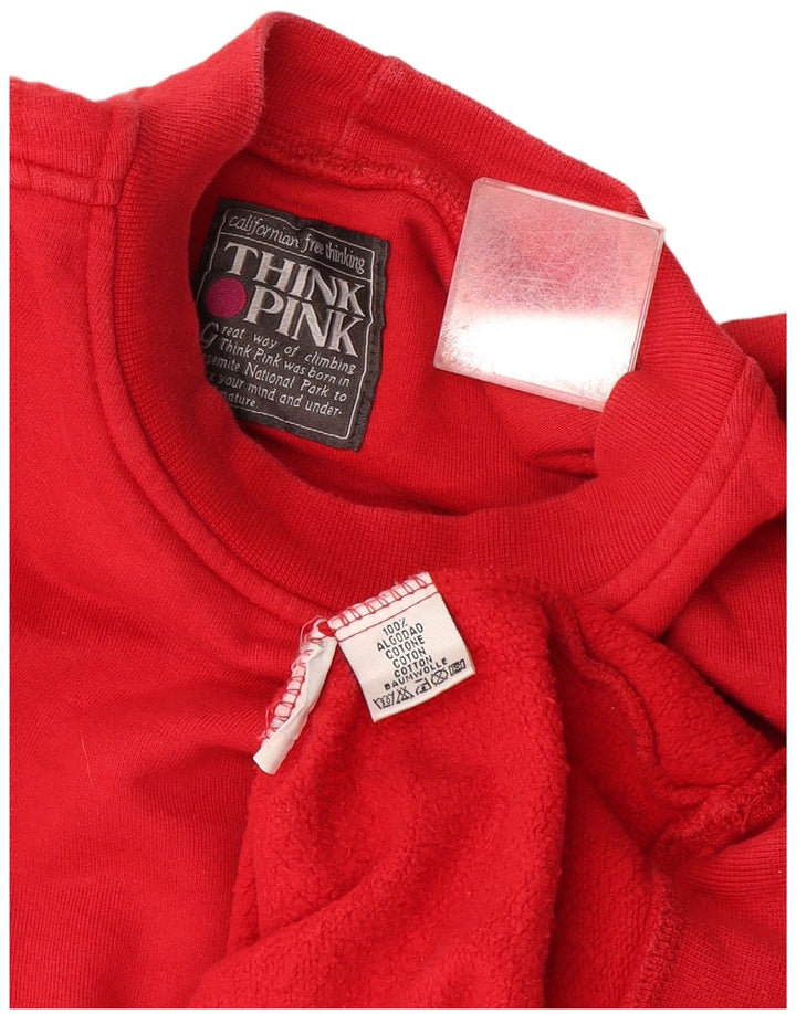 Think Pink Mens Sweatshirt Jumper XL Red Cotton