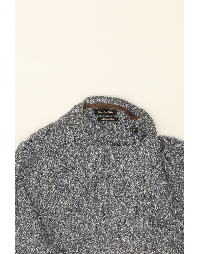 MASSIMO DUTTI Mens Crew Neck Jumper Sweater Medium Grey Flecked Cotton | Vintage Massimo Dutti | Thrift | Second-Hand Massimo Dutti | Used Clothing | Messina Hembry 