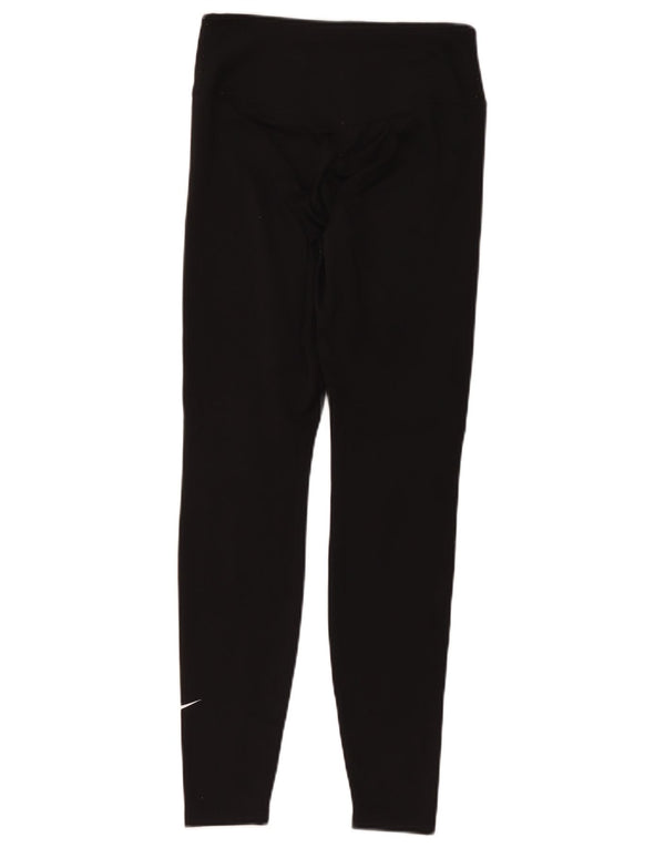 Nike Womens Dri Fit Leggings UK 14 Medium Black Polyester