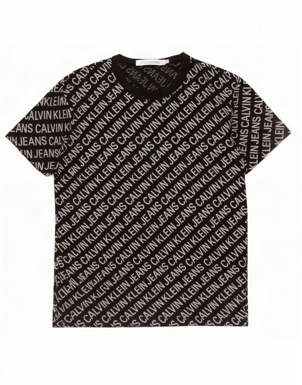 Calvin Klein Jeans Mens Graphic T-Shirt Top Small Black Cotton