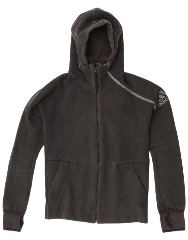 Adidas Mens Graphic Zip Hoodie Sweater Small Black Polyester