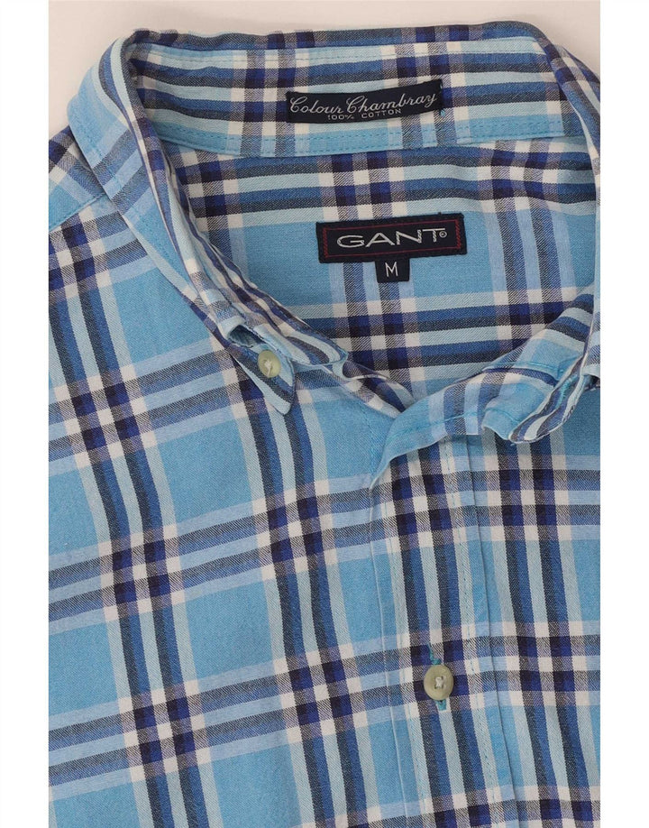 Gant Mens Shirt Medium Blue Plaid Cotton