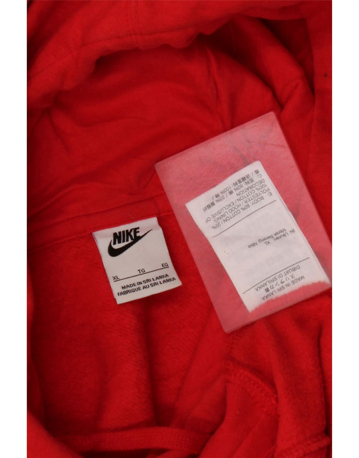 NIKE Mens Hoodie Jumper XL Red Cotton
