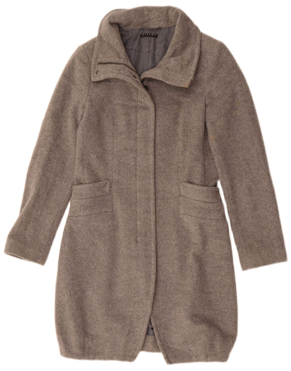 SISLEY Womens Overcoat IT 38 XS Grey Wool