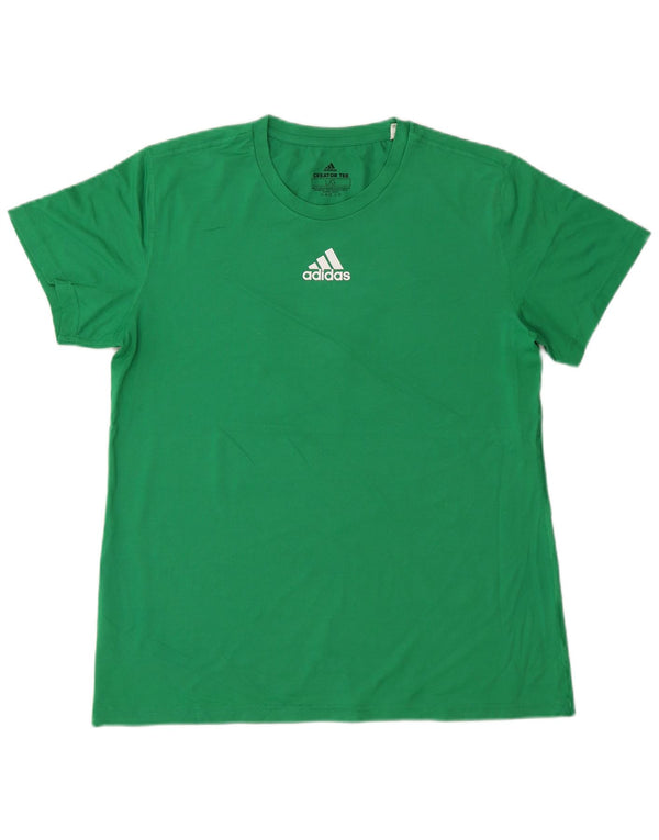 ADIDAS Womens Climalite T-Shirt Top UK 16 Large Green Polyester