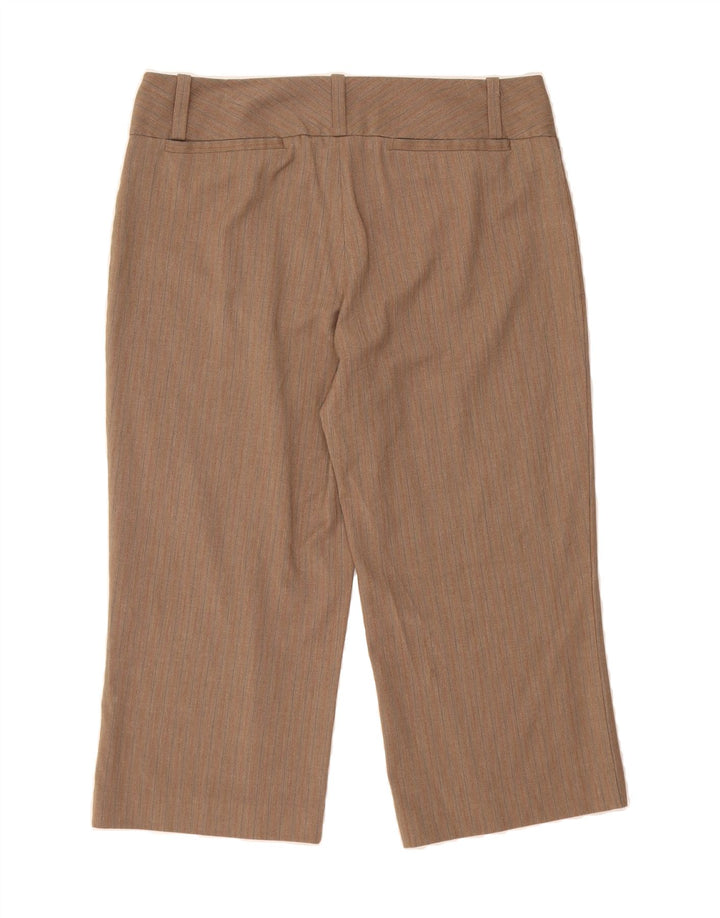MOSSIMO Womens Straight Capri Trousers US 8 Medium W32 L20 Brown Pinstripe Vintage Mossimo and Second-Hand Mossimo from Messina Hembry 