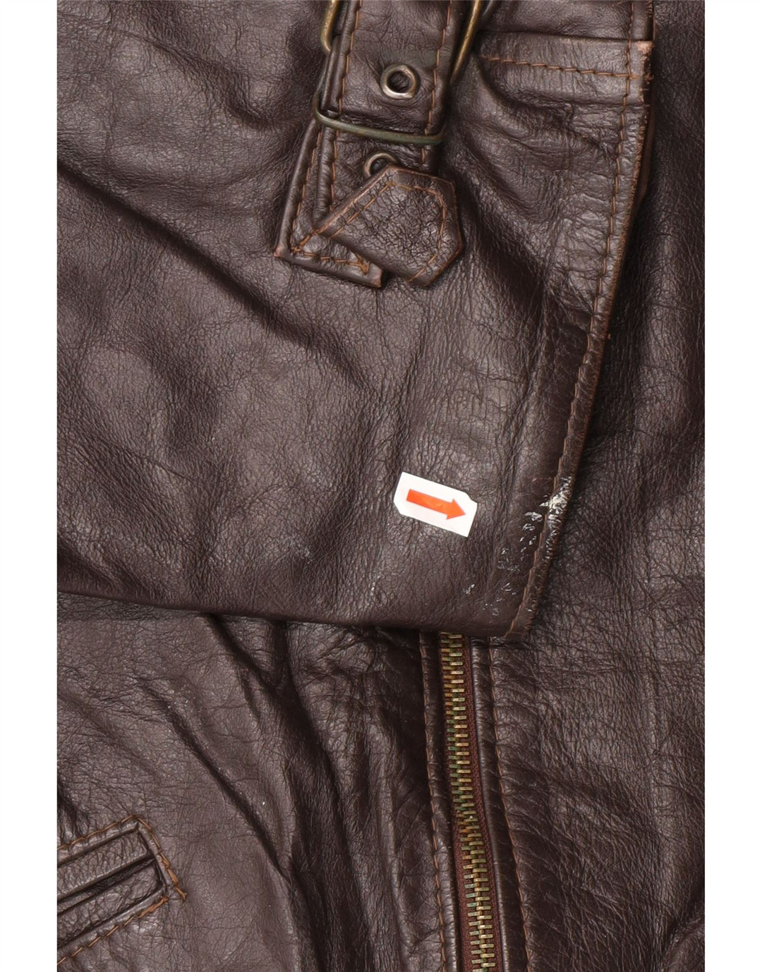 VINTAGE Mens Leather Jacket UK 42 XL Brown Leather