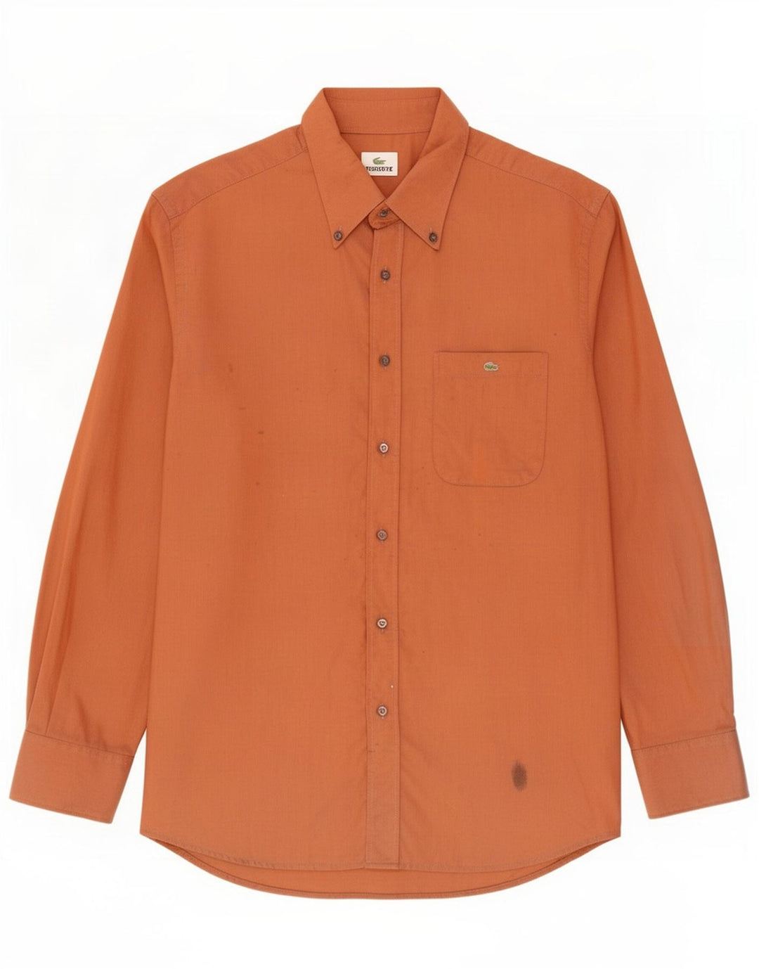 Lacoste Mens Shirt Size 43 Large Orange Cotton