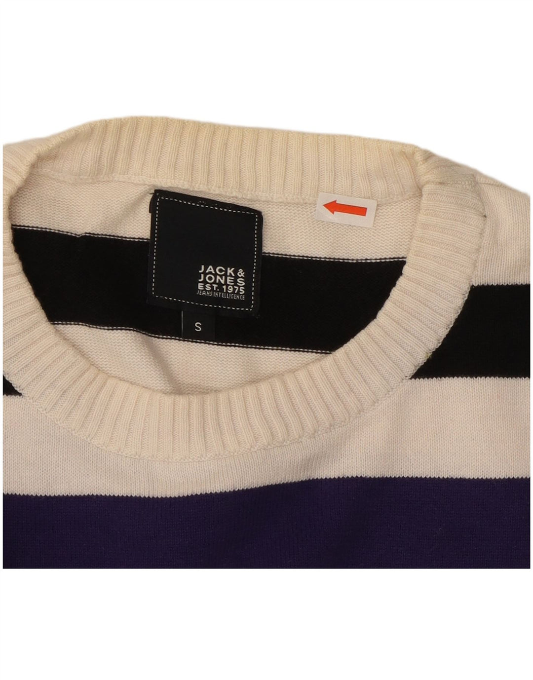 Jack & Jones Mens Crew Neck Jumper Sweater Small Multicoloured Striped
